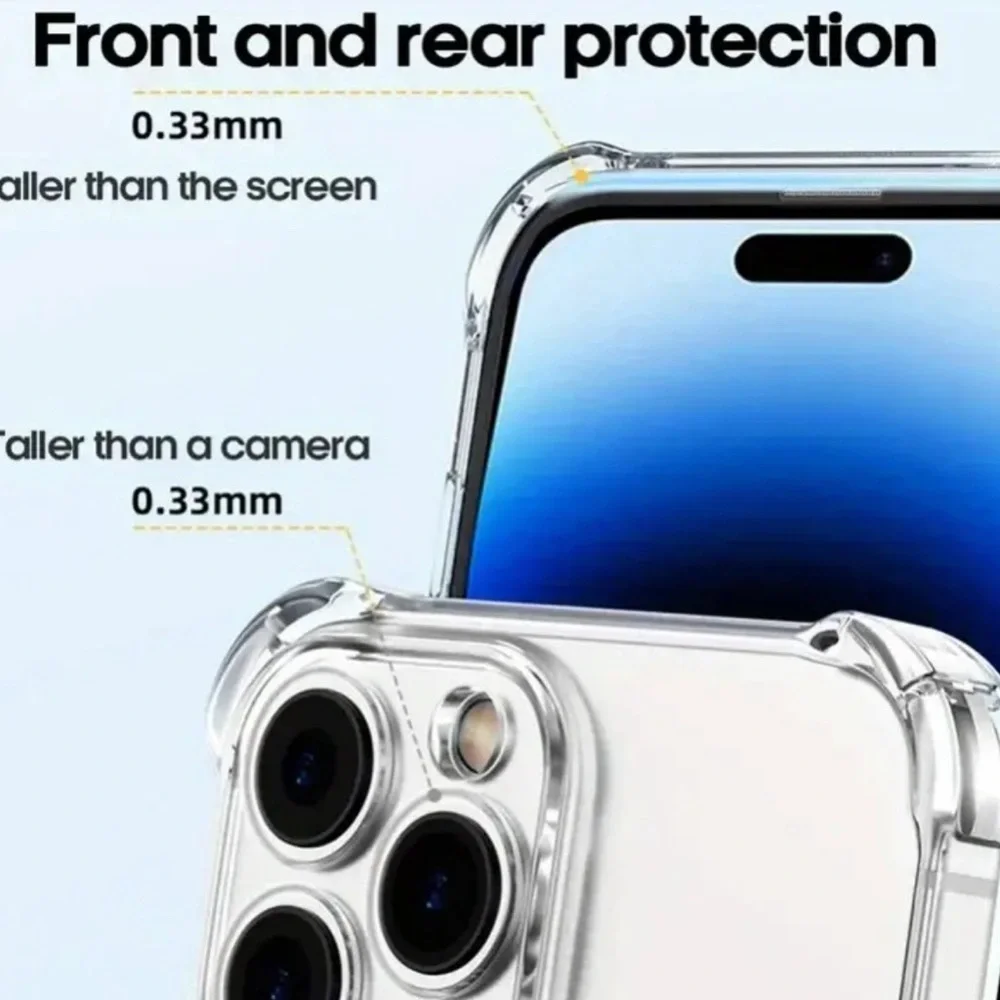 New!!! Shockproof TPU Clear Case for iPhone 15 Pro